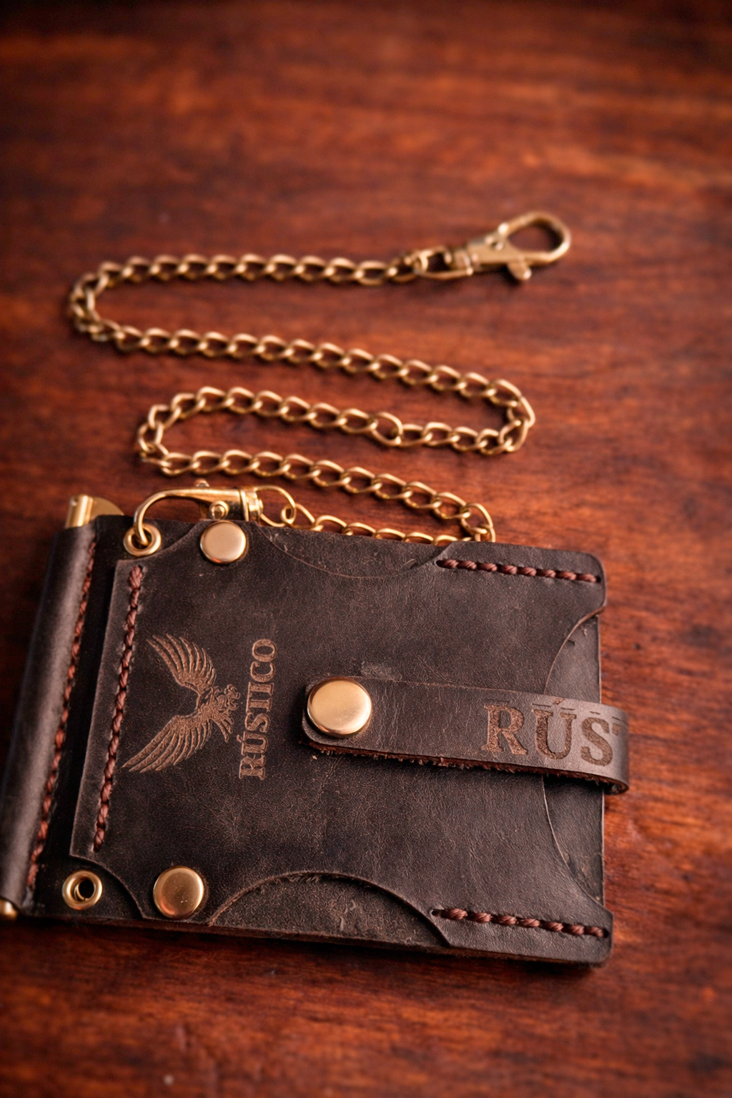 BILLETERA EN CUERO PARA MOTEROS